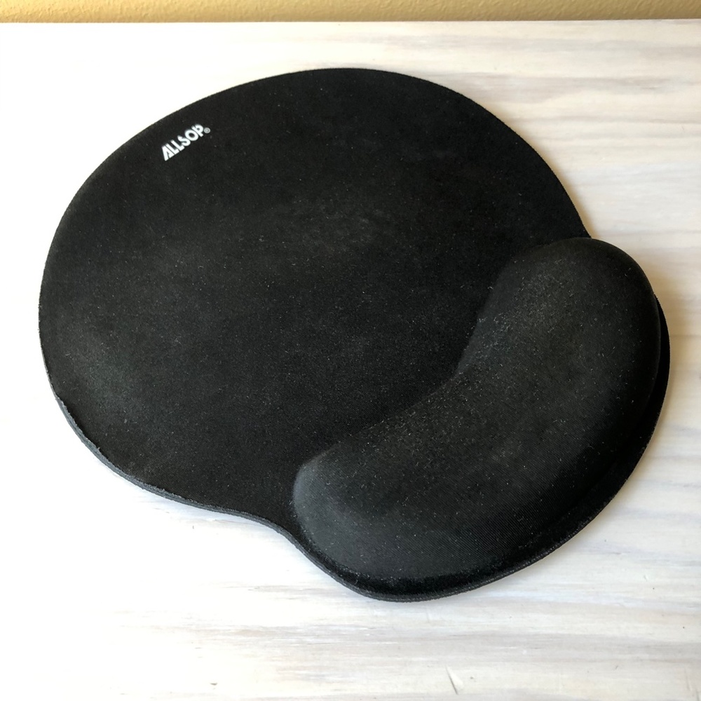 Allsop Foam Mouse Pad/Wrist Rest Combo, Black, 9x10", Ergonomic Support